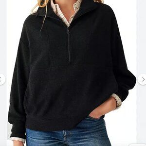 Faherty Organic Cotton blend legend half zip sweatshirt Heathered black twill XL